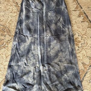 Madewell Linen Tie-Dye Blue Midi Skirt